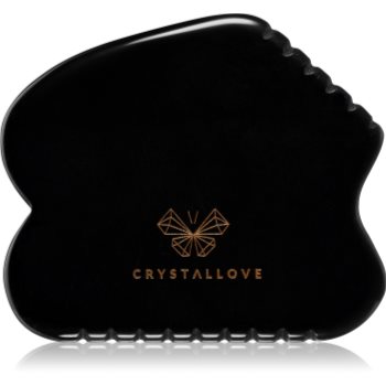 Crystallove Black Obsidian Contour Gua Sha accesoriu de masaj - imagine 2